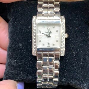 Concord Ladies 14k watch with original diamond and mop dial and diamond case